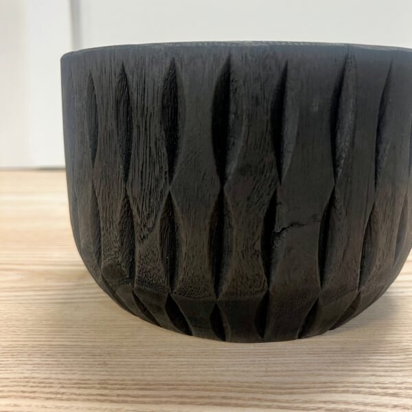 Black Wooden Pot - Image 3
