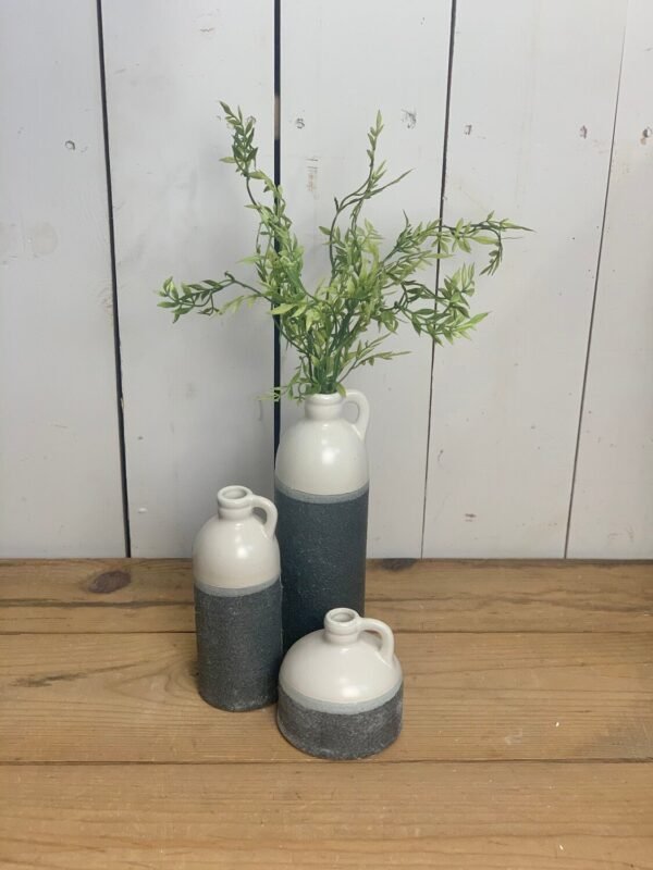 Two-Toned Textured Jug Vases - Image 3