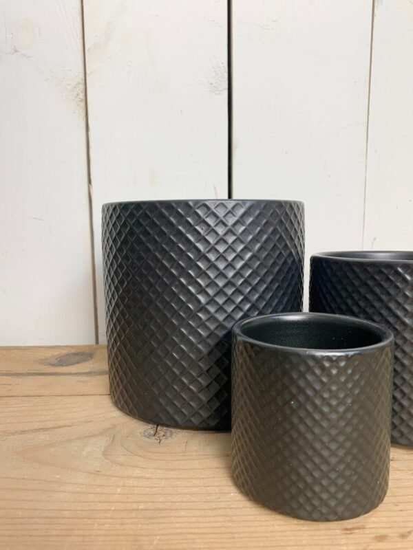 Black Patterned Pots - Image 2