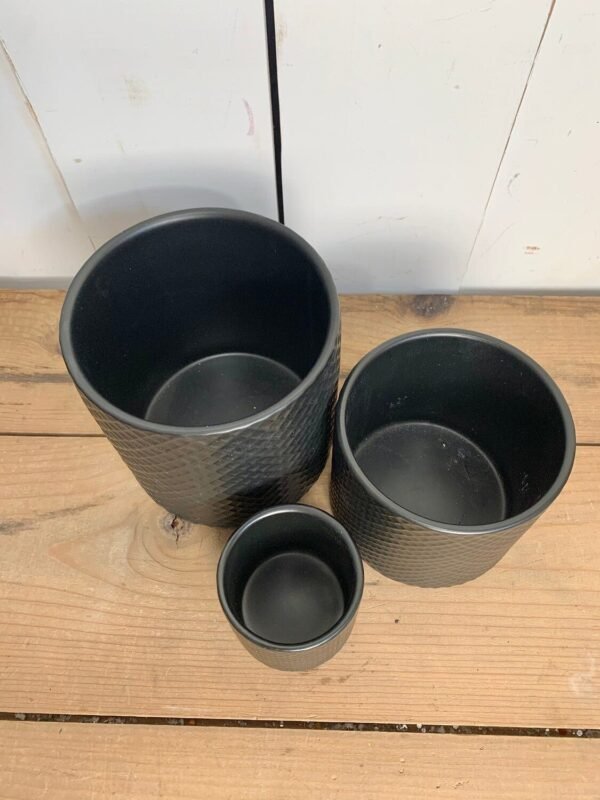 Black Patterned Pots - Image 3