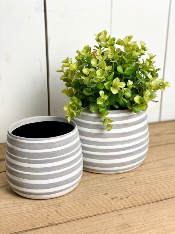 Stripe Pottery Vases - Image 3