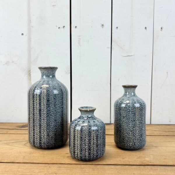 Stoneware Blue Bottle Vases - Image 2