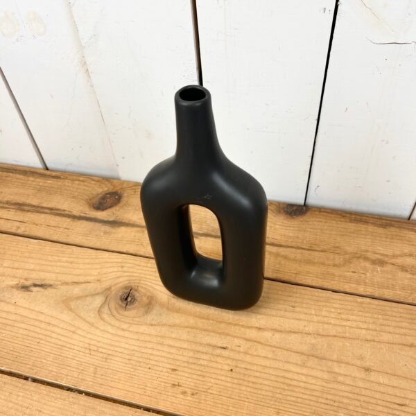 Matte Black Donut Vase - Image 2