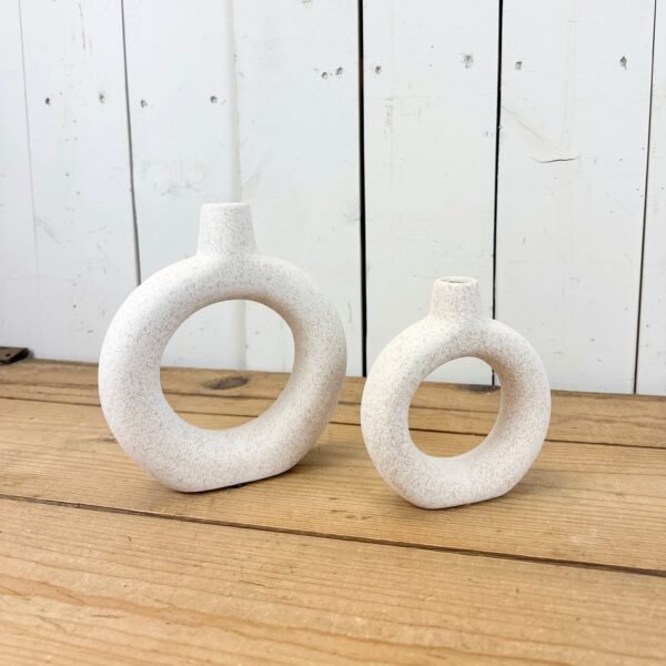 Textured Donut Vases Set of 2 - Image 3
