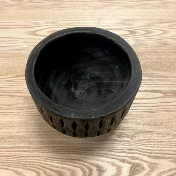 Black Wooden Pot - Image 2
