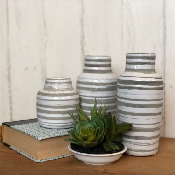 Striped Bottle Vases - Image 2