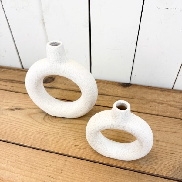 Textured Donut Vases Set of 2 - Image 2