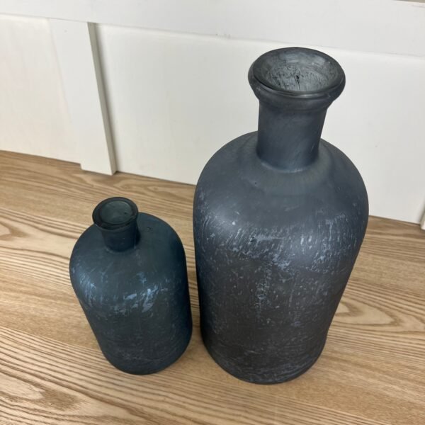 Blue Glass Bottles - Two Sizes - Image 2