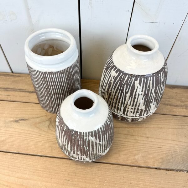 Brown and Cream Vases - Image 3