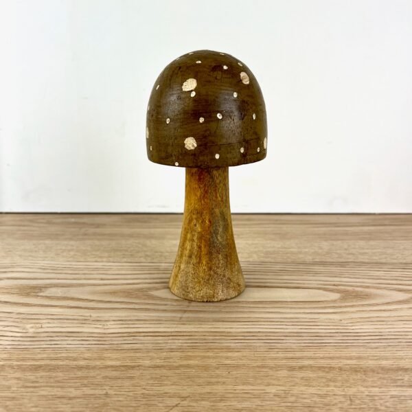 Brown Polka Dot Wooden Mushrooms, 4 sizes available - Image 7