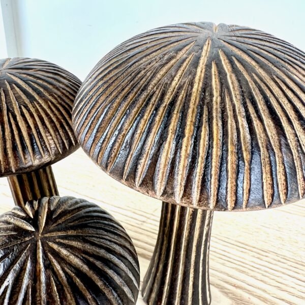 Carved Wooden Mushrooms, 3 sizes available - Image 4
