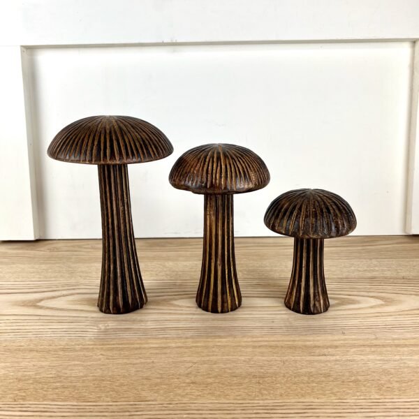 Carved Wooden Mushrooms, 3 sizes available - Image 5