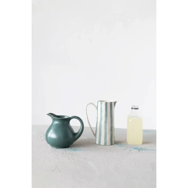 Deep Green Stoneware Pitcher - Image 4