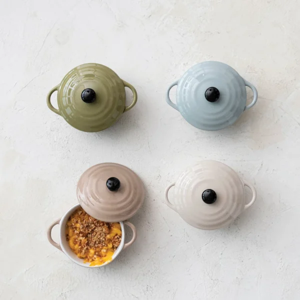 Stoneware Mini Baker w/ Lid - 1 cup, 4 Colors - Image 7
