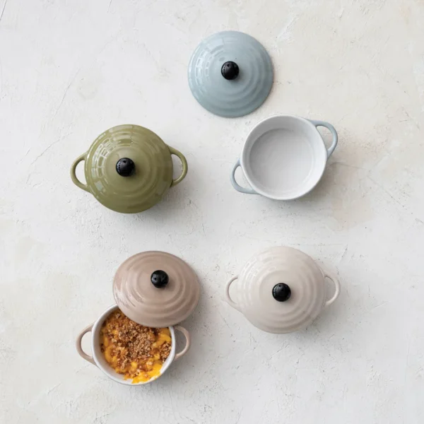 Stoneware Mini Baker w/ Lid - 1 cup, 4 Colors - Image 9